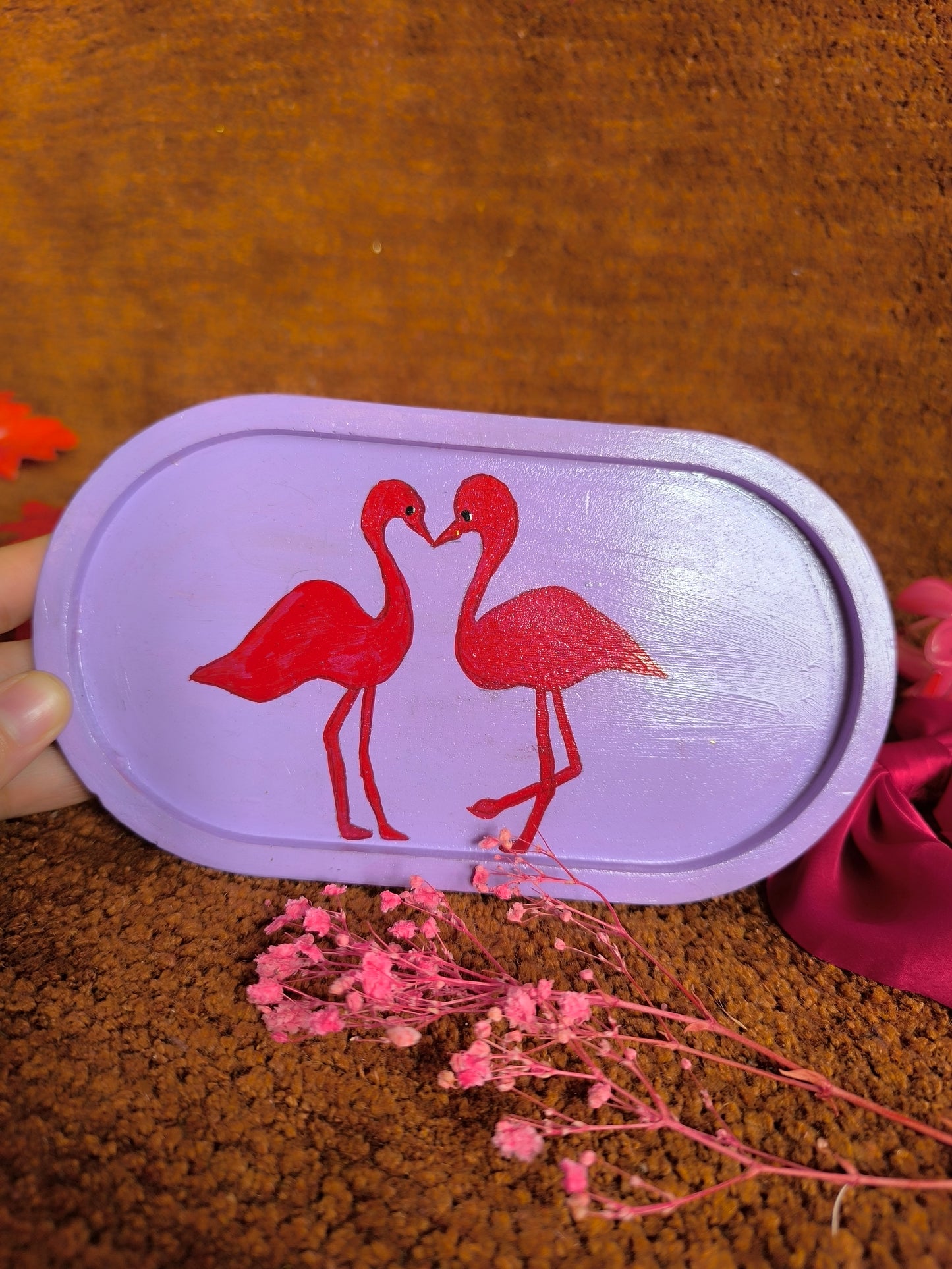 Flamingo oval tray🦩
