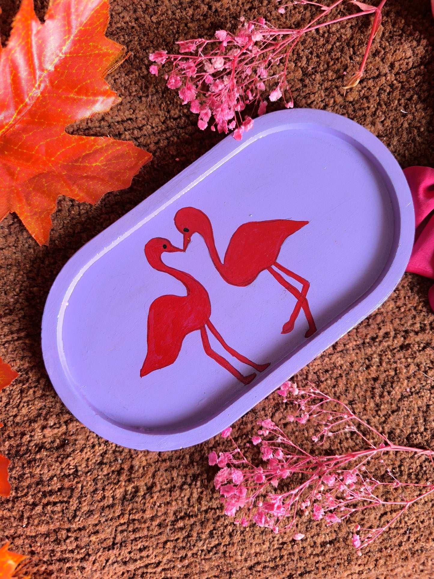 Flamingo oval tray🦩