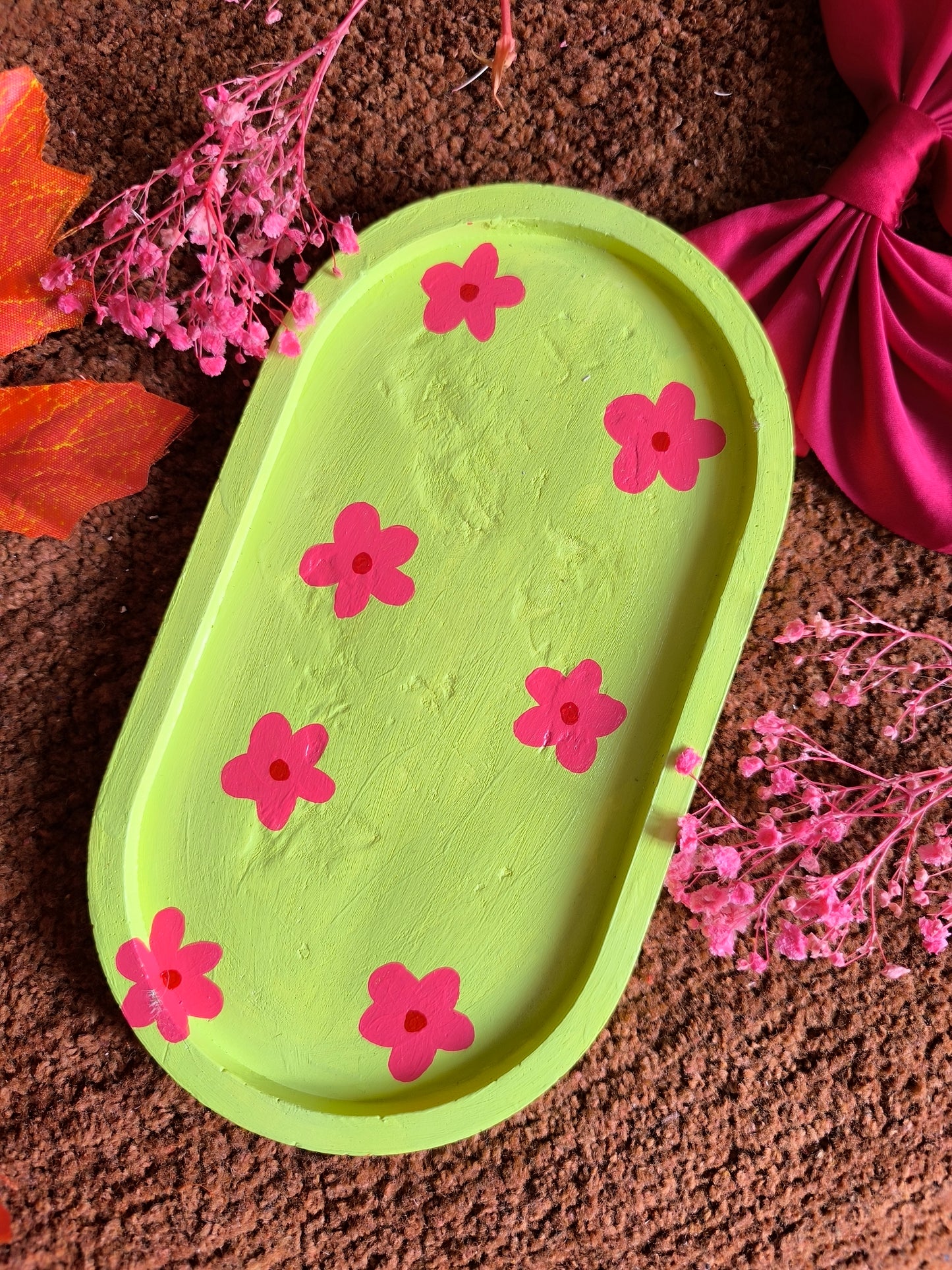 Pink flower tray🌷