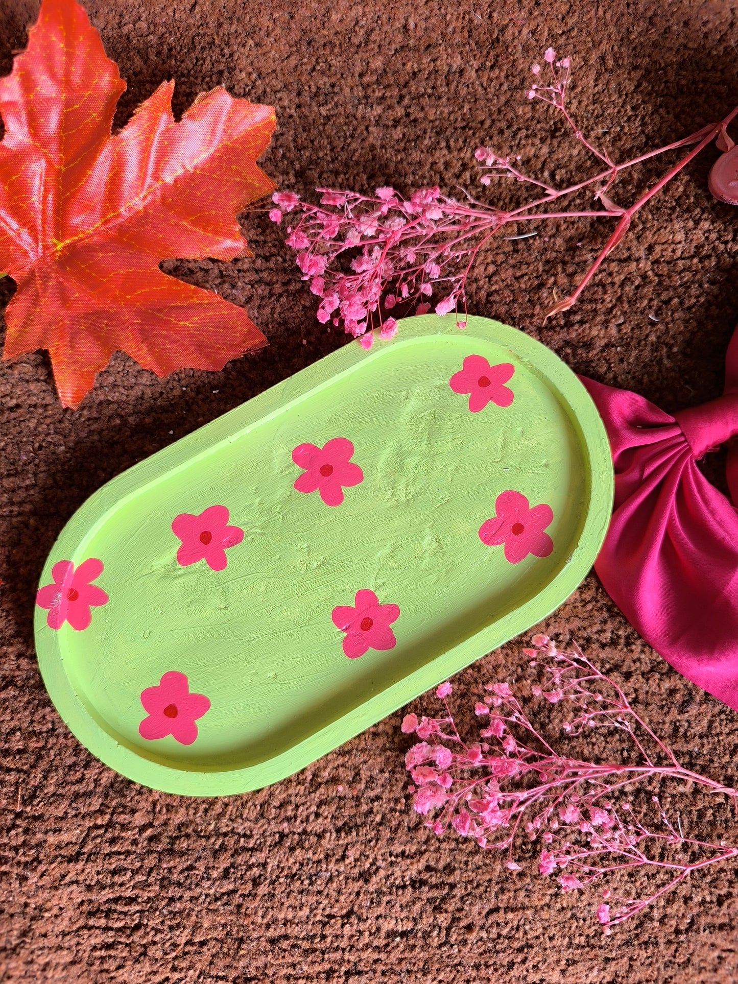 Pink flower tray🌷