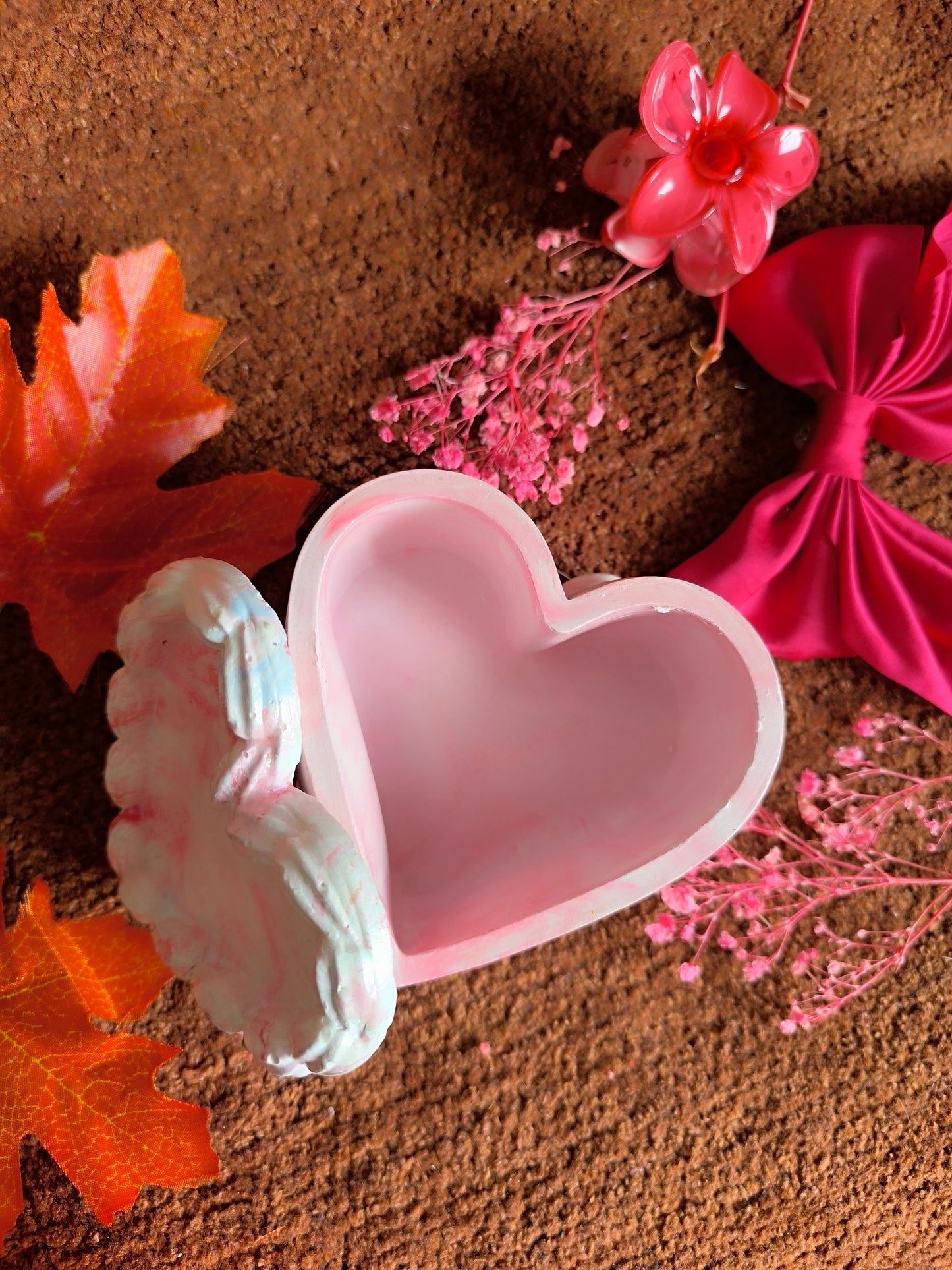 Pink marble heart box 🩷