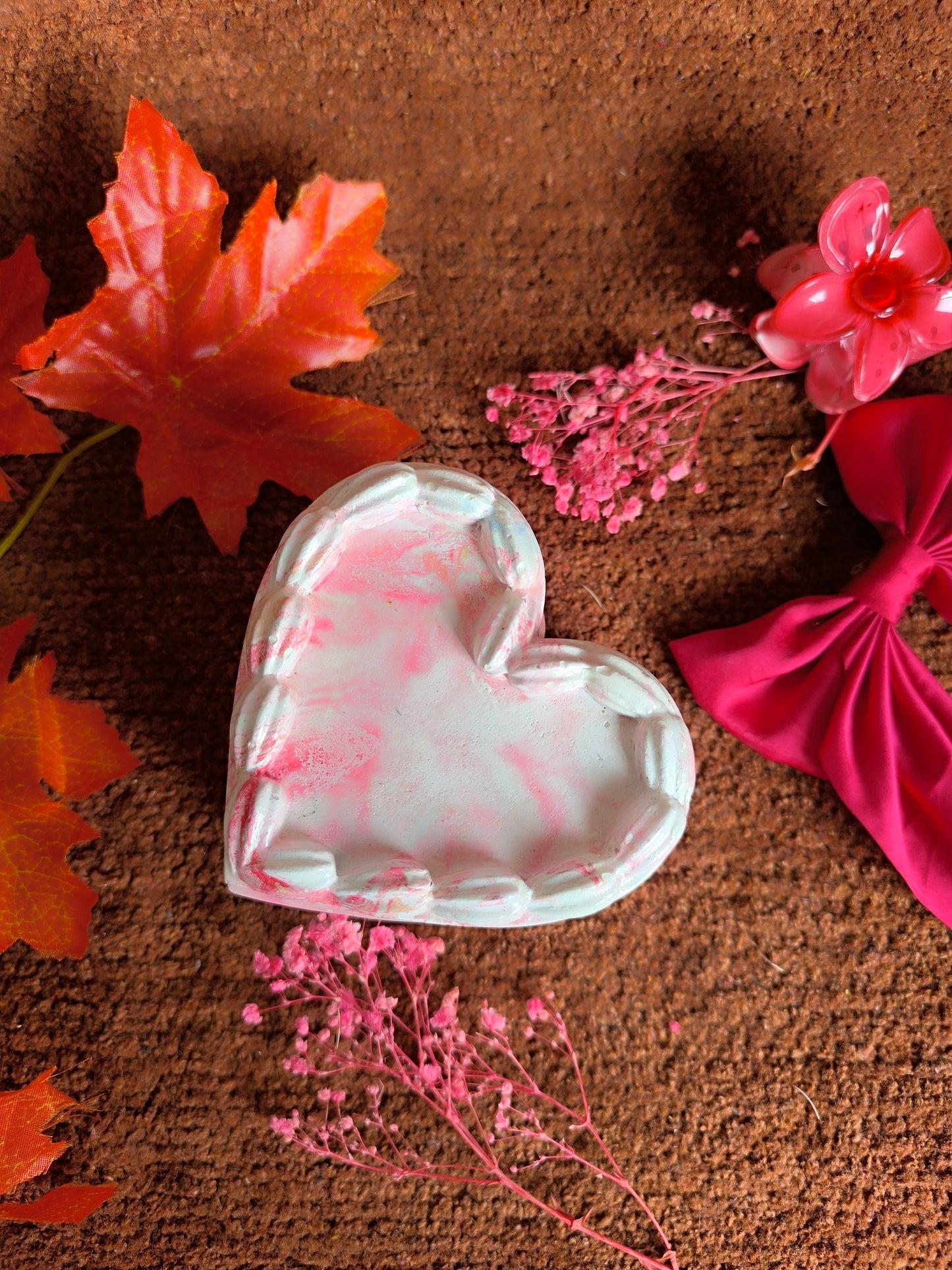 Pink marble heart box 🩷