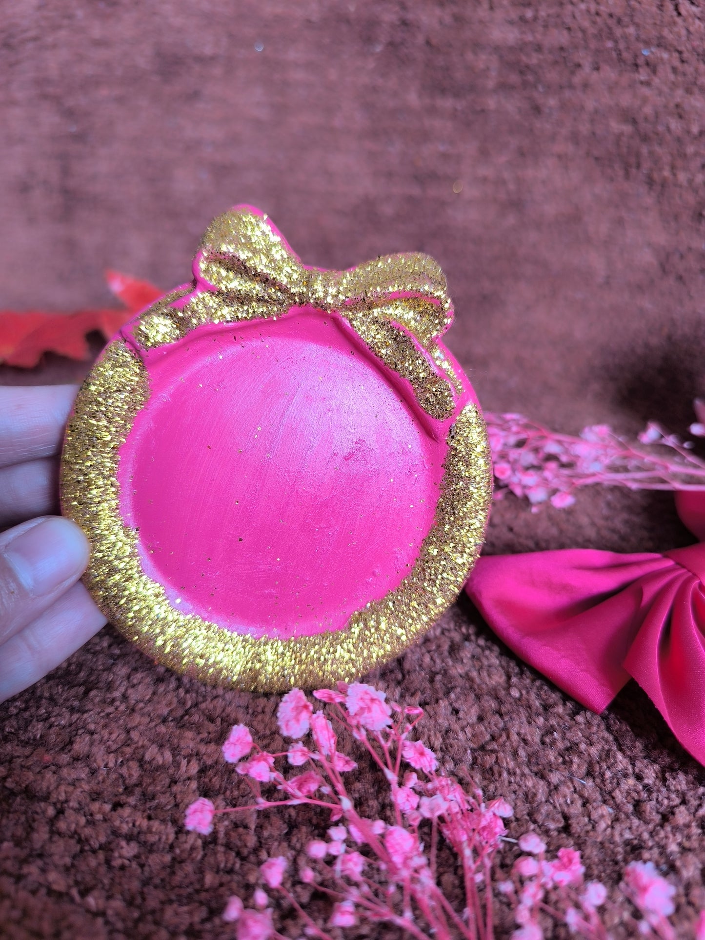 Sparkling bow tray🎀