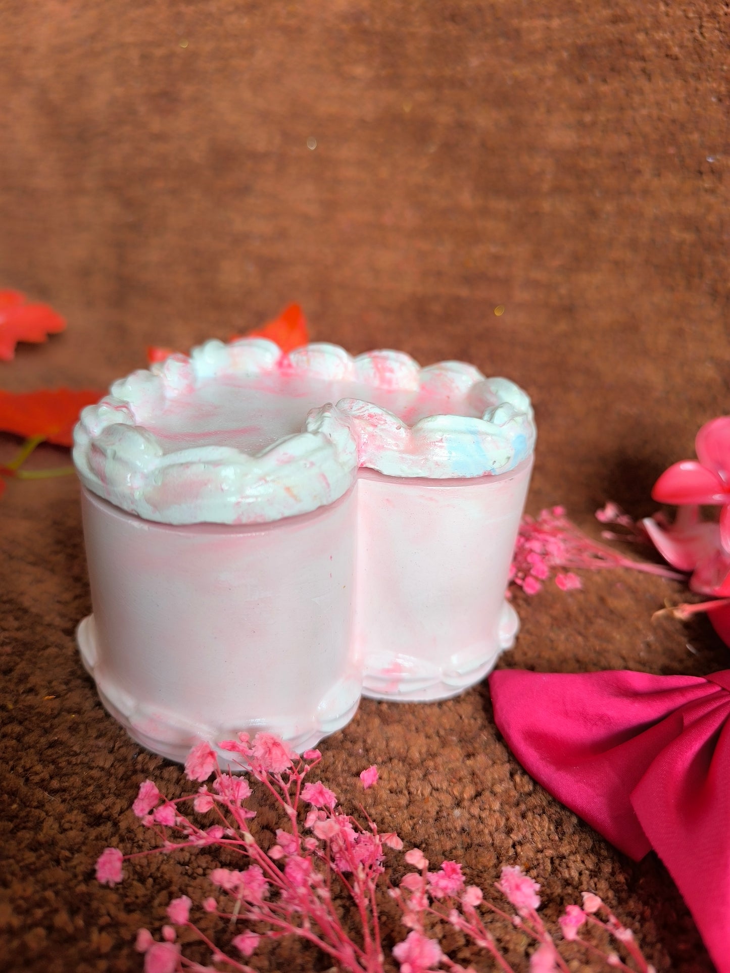 Pink marble heart box 🩷