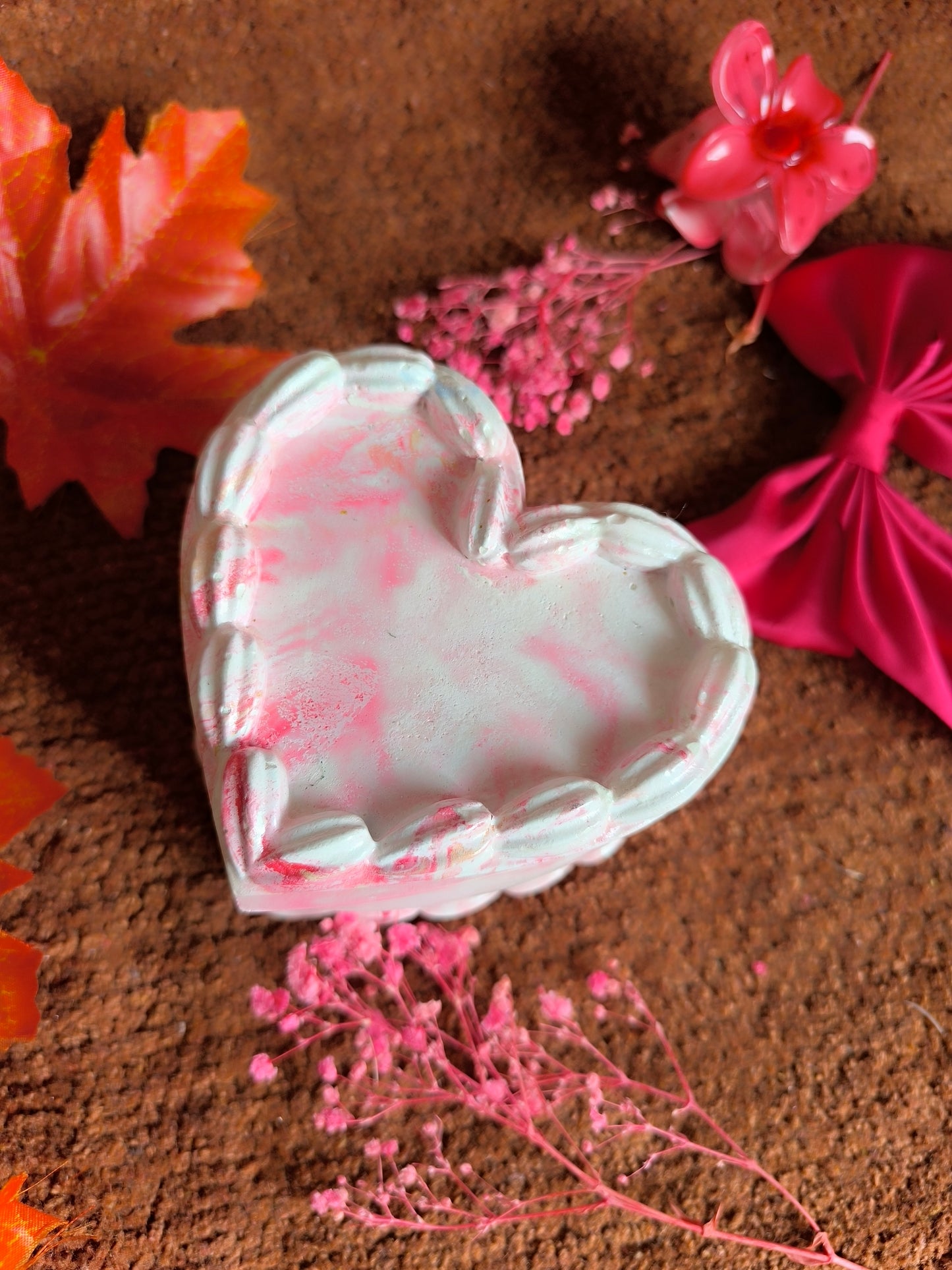 Pink marble heart box 🩷